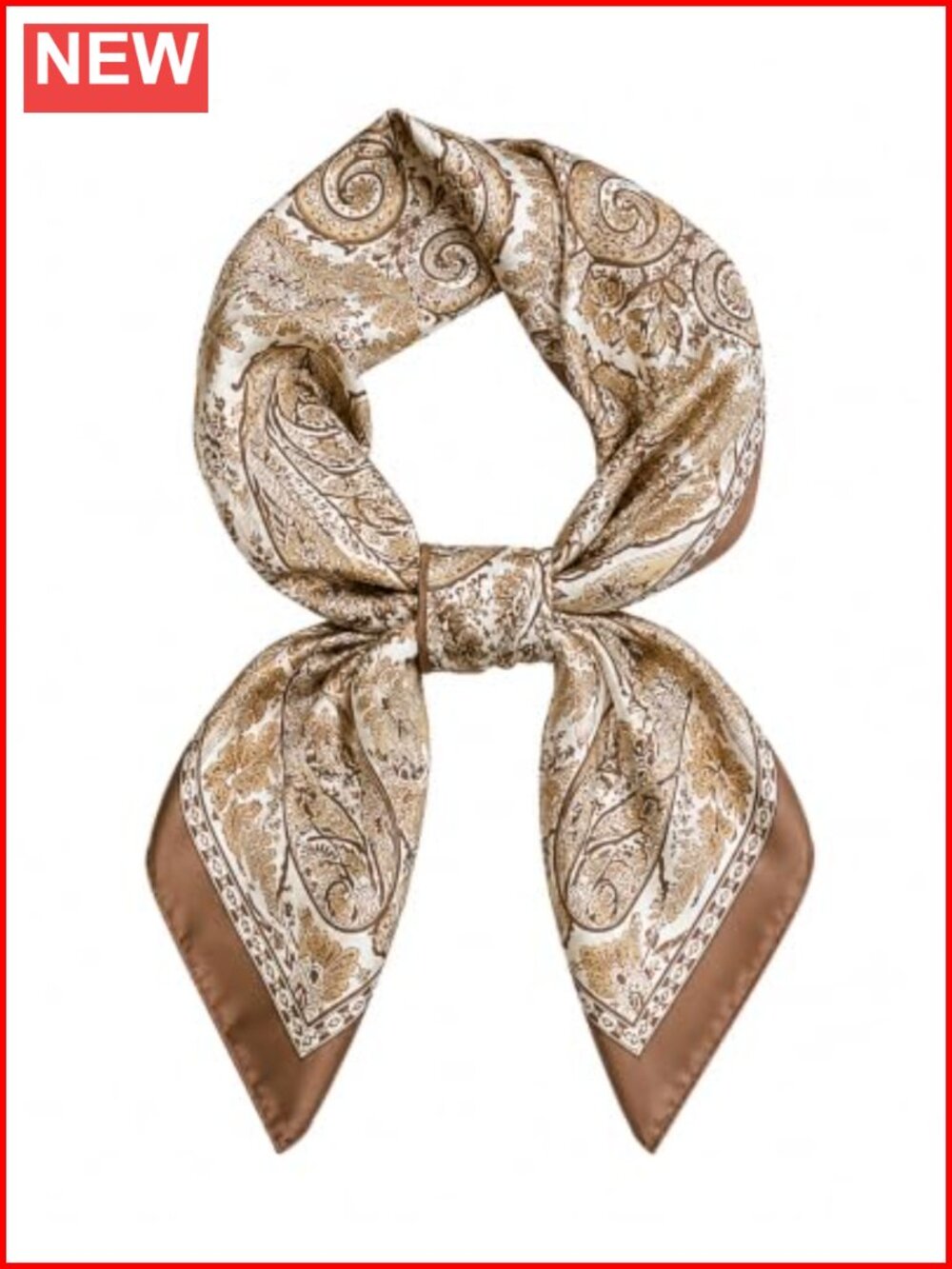 Polyester Satin Square Neck Scarf Paisley Hair Bandana